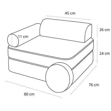 Chair Modular Children's Chair - 5 Elements, Bearly Cream