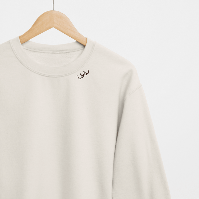 Embroidered Collar Organic Cotton Sweatshirt "Isä" (FIN) - LoveStyle World