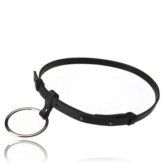 Black Leather Belt with Chain