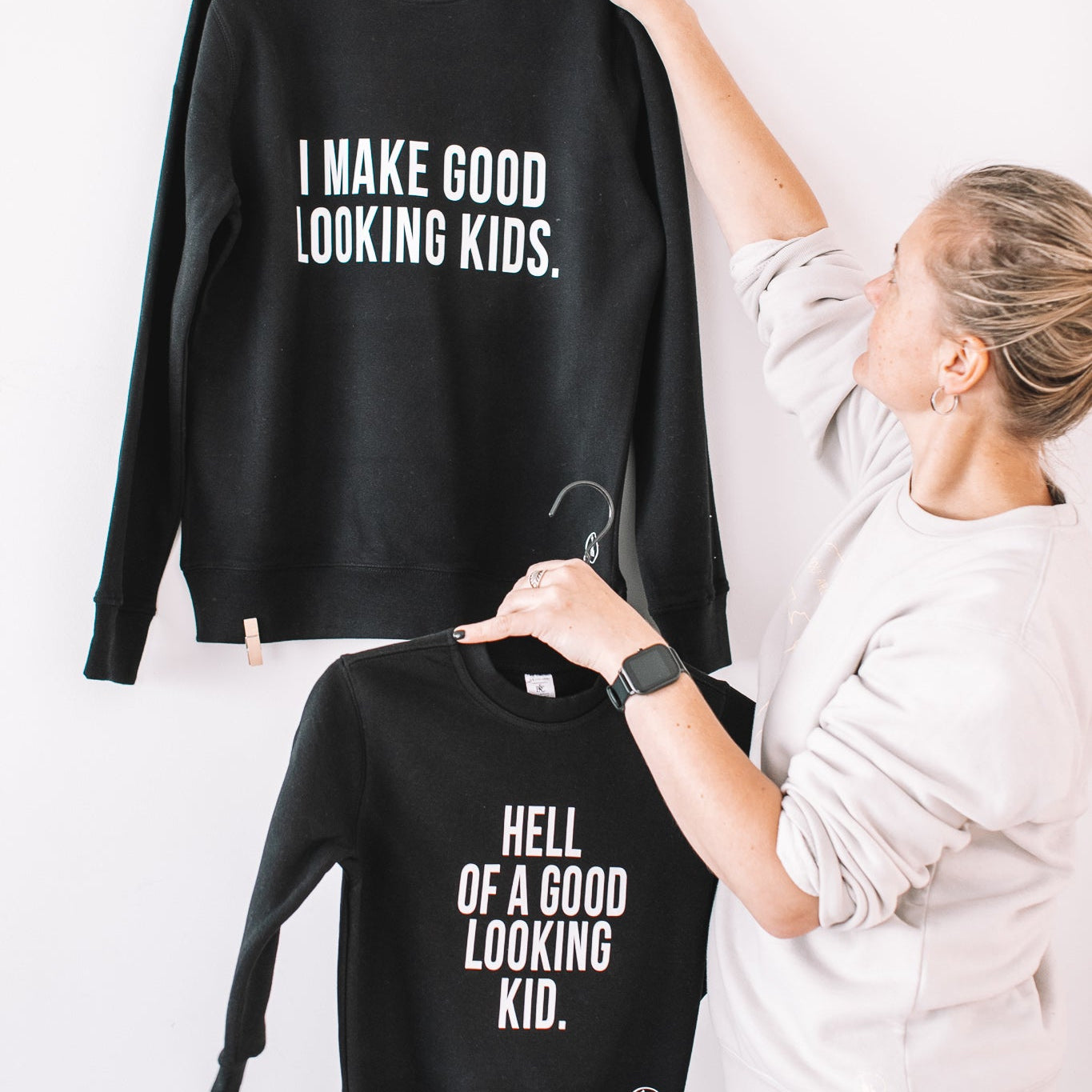 Matching Sweatshirts For Dad and Kid - Black