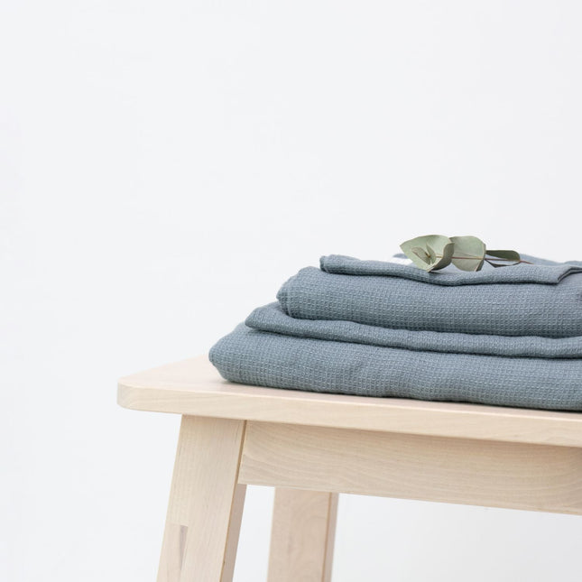 Honeycomb Fine Waffle Towel - Blue Fog - LoveStyle World