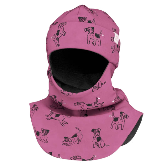 Merino Balaclava For Kids BREM - Pink Dogs