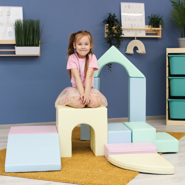 Soft Play 10 Foam Block Set - Light Pastel Creativity