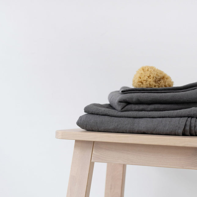 Honeycomb Fine Waffle Towel - Charcoal - LoveStyle World