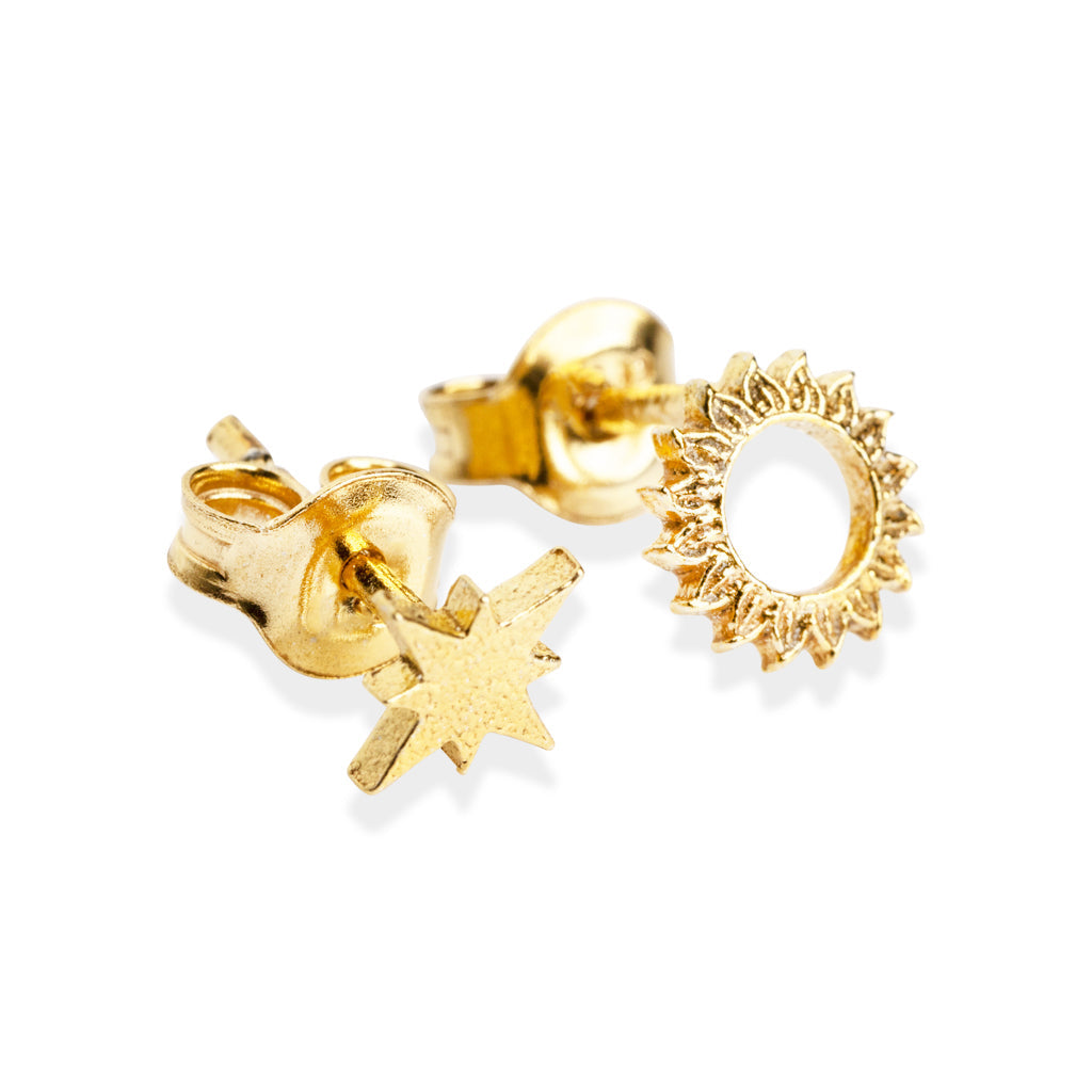 Celestial Sun Stud Earrings