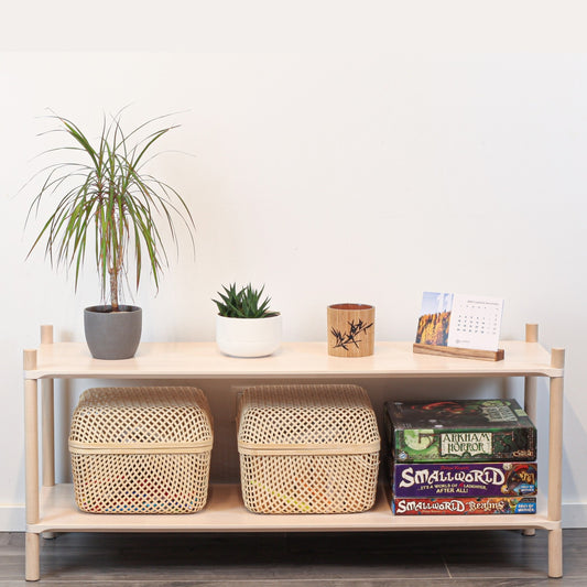 Montessori-Inspired Wooden Shelving Unit Large, 2 Shelves