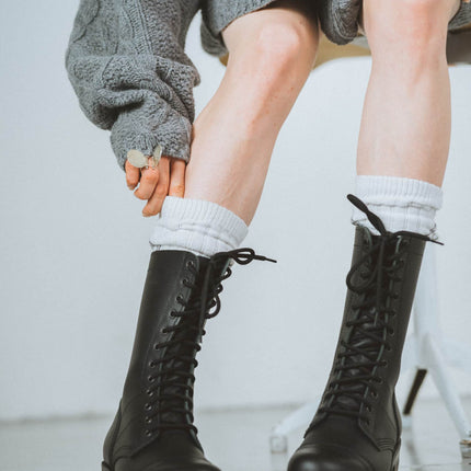 516 aka High Aviator Boots - Black