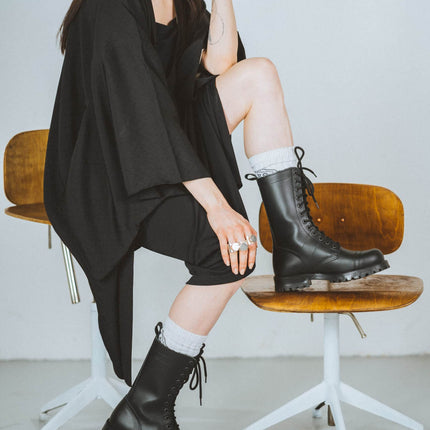 516 aka High Aviator Boots - Black