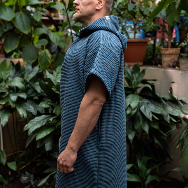 Short-Sleeve Surf Poncho - Cotton Waffle