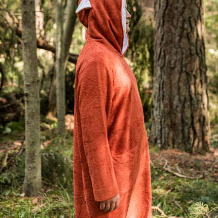 Long-Sleeve Poncho FOX - Bamboo Terry
