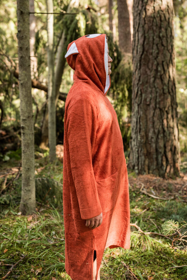 Long-Sleeve Poncho FOX - Bamboo Terry