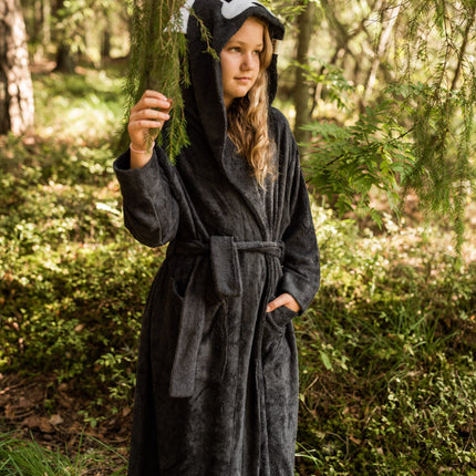 Bamboo Terry Bathrobe WOLF – For KIDS (Size 122-150)