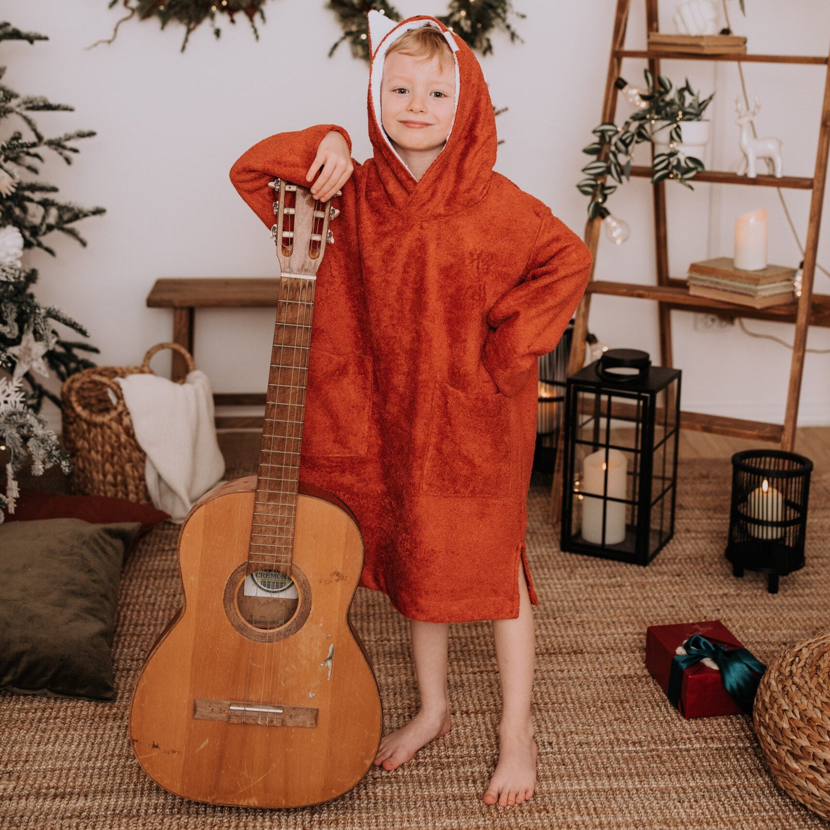 Long-Sleeve Poncho FOX - For TODDLERS (Size 82/86-116)