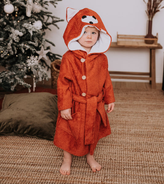 Bamboo Terry Bathrobe FOX - For TODDLERS (Size 82/86-116)