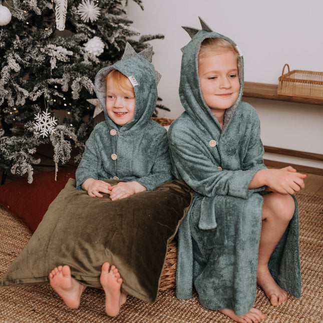 DINOSAUR TODDLERS Bamboo Terry Bathrobe (Size 82/86-116) - LoveStyle World