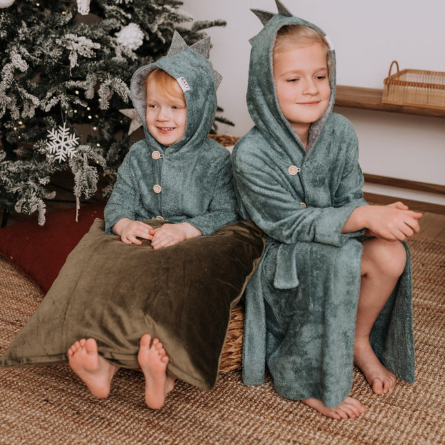 DINOSAUR KIDS Bathrobe in Baboo Terry (Size 122-150)