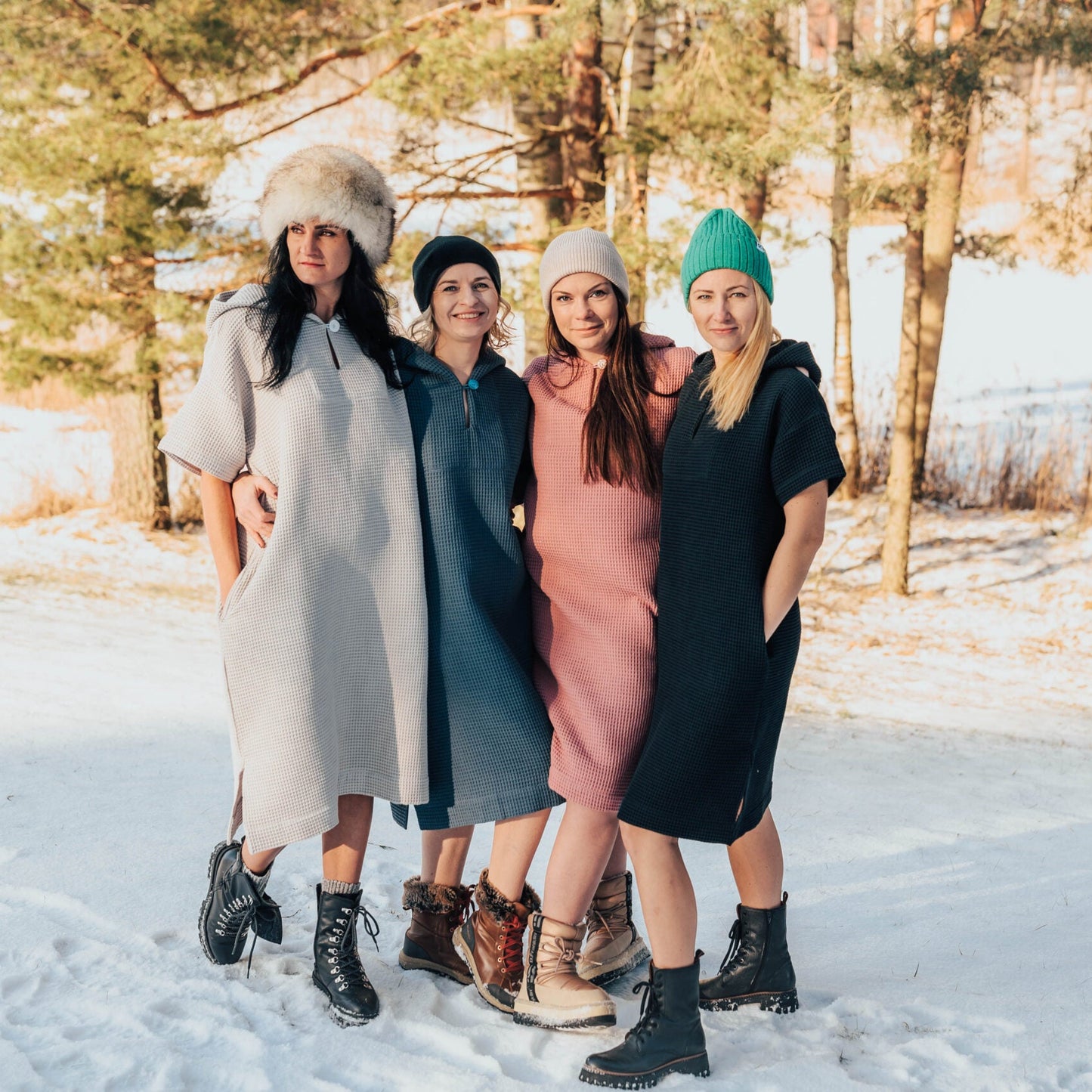 Short-Sleeve Surf Poncho - Cotton Waffle