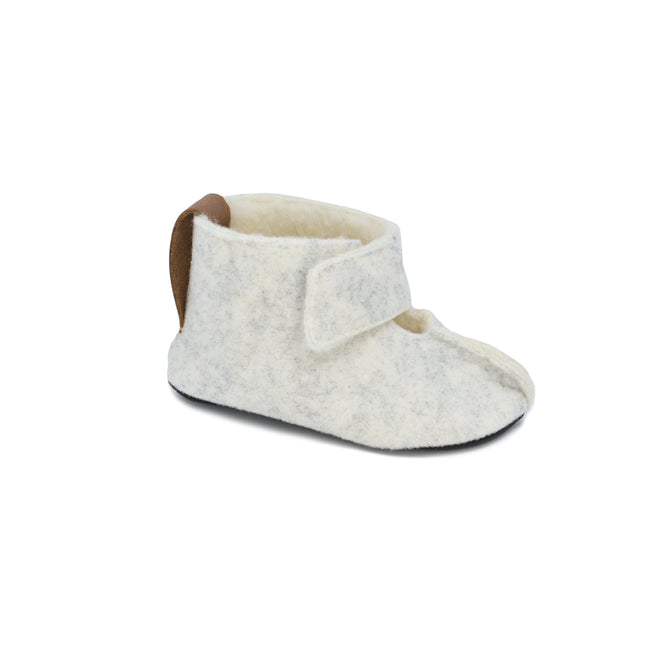 KAKU Kids' Slippers with Sheep's Wool & Felt - White - LoveStyle World