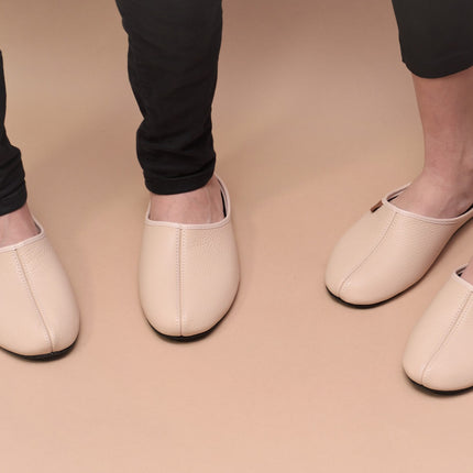 Leather Slippers Sänna - Beige