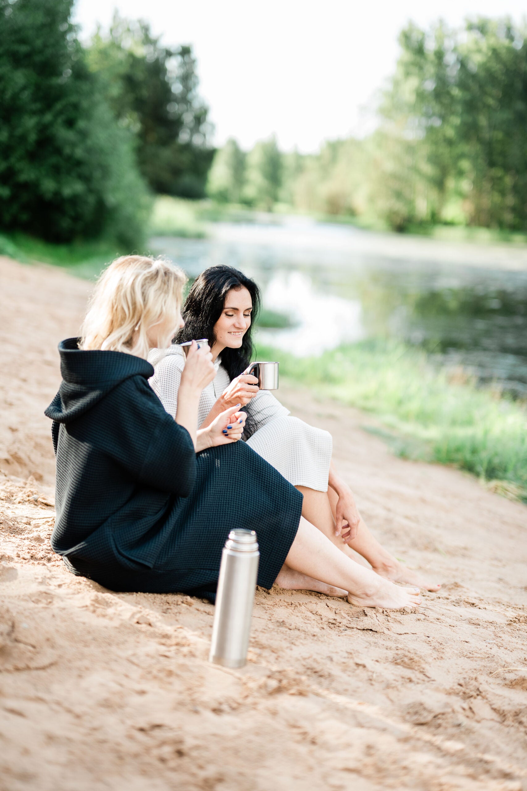 Short-Sleeve Surf Poncho - Cotton Waffle