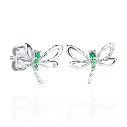 Earrings Emerald Dragonfly - For Kids