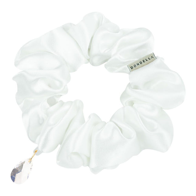 Luxury Silk Scrunchie - White