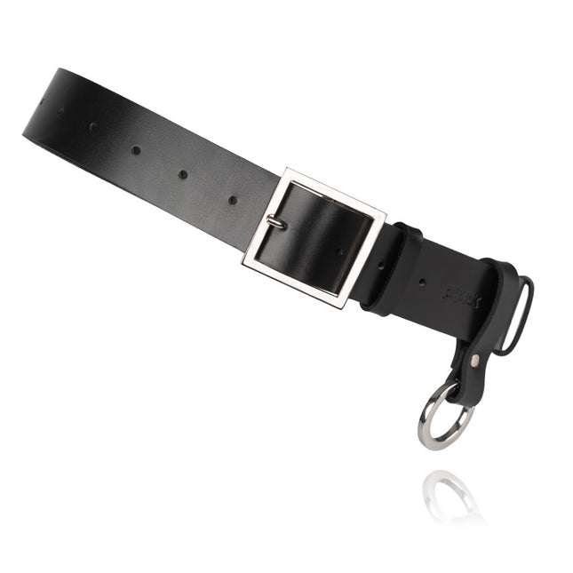 Black Leather Unisex Belt Oslo - LoveStyle World