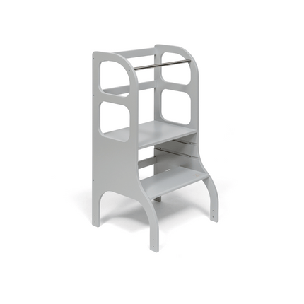 STEP UP Adjustable Height Helper Tower With Suppport Legs - Grey