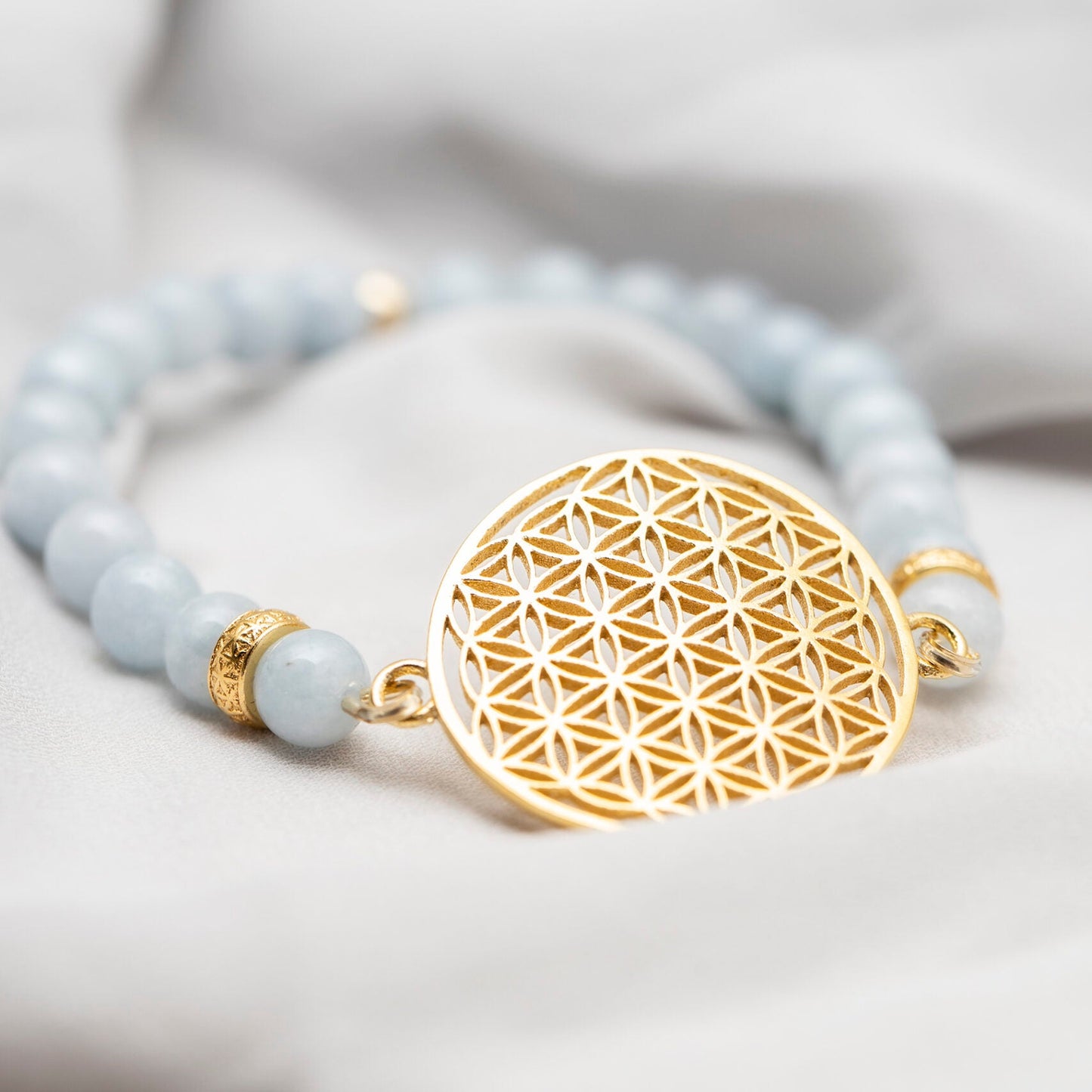 Flower Of Life Bracelet - Aquamarine