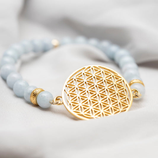 Flower Of Life Bracelet - Aquamarine