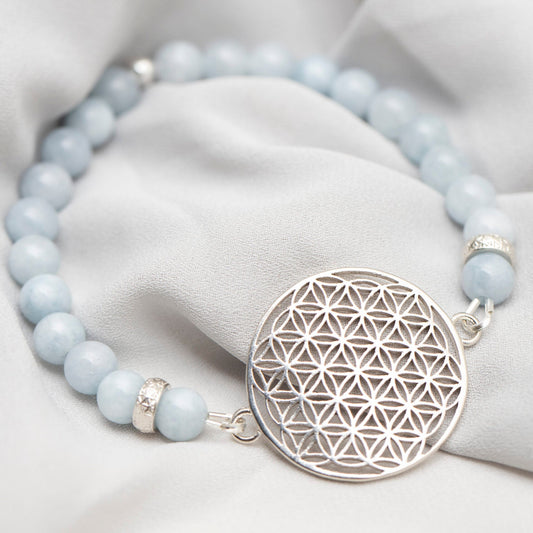 Flower Of Life Bracelet - Aquamarine
