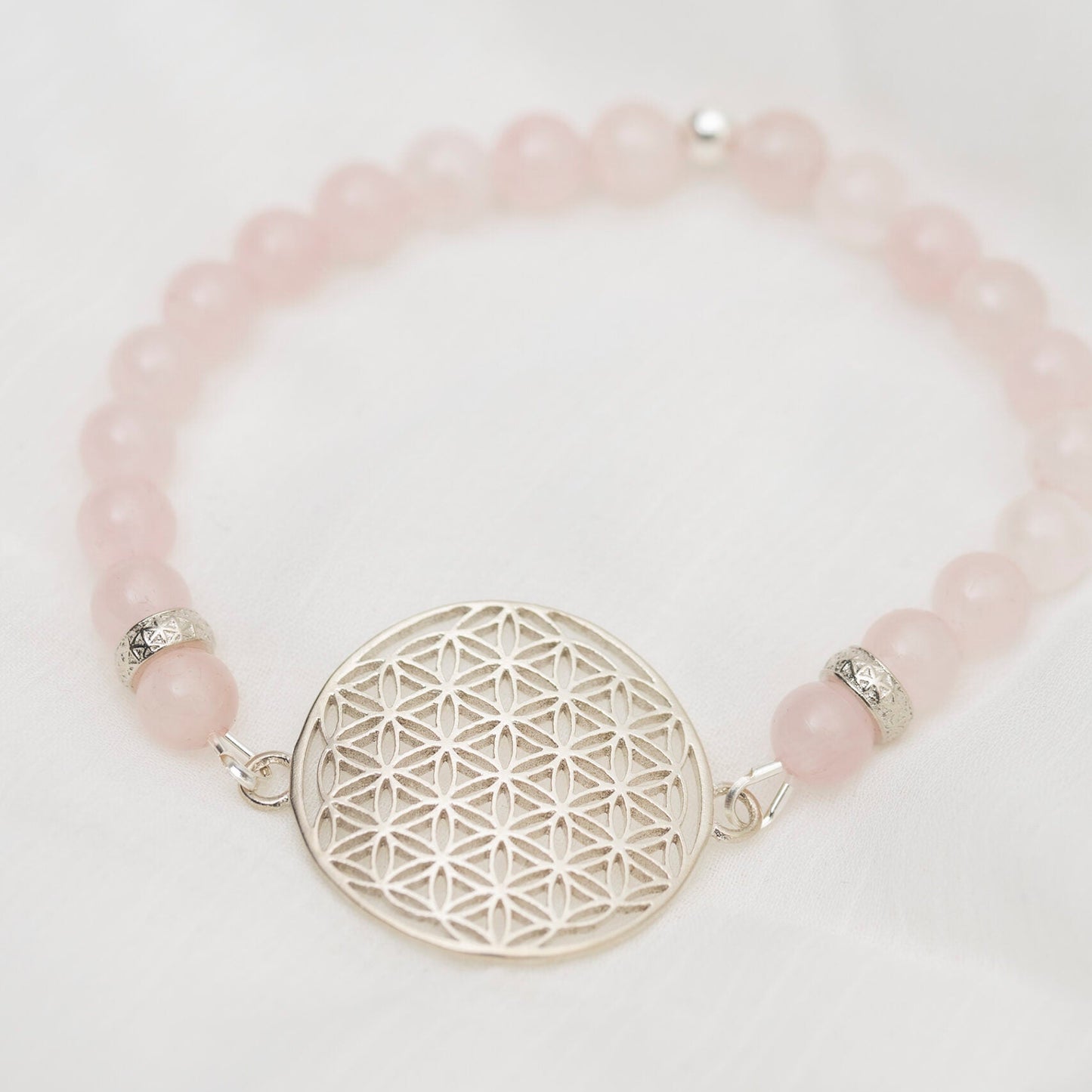 Flower Of Life Bracelet - Rose Quartz