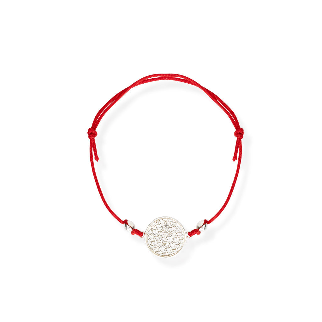 Flower Of Life Bracelet S – Red Cord