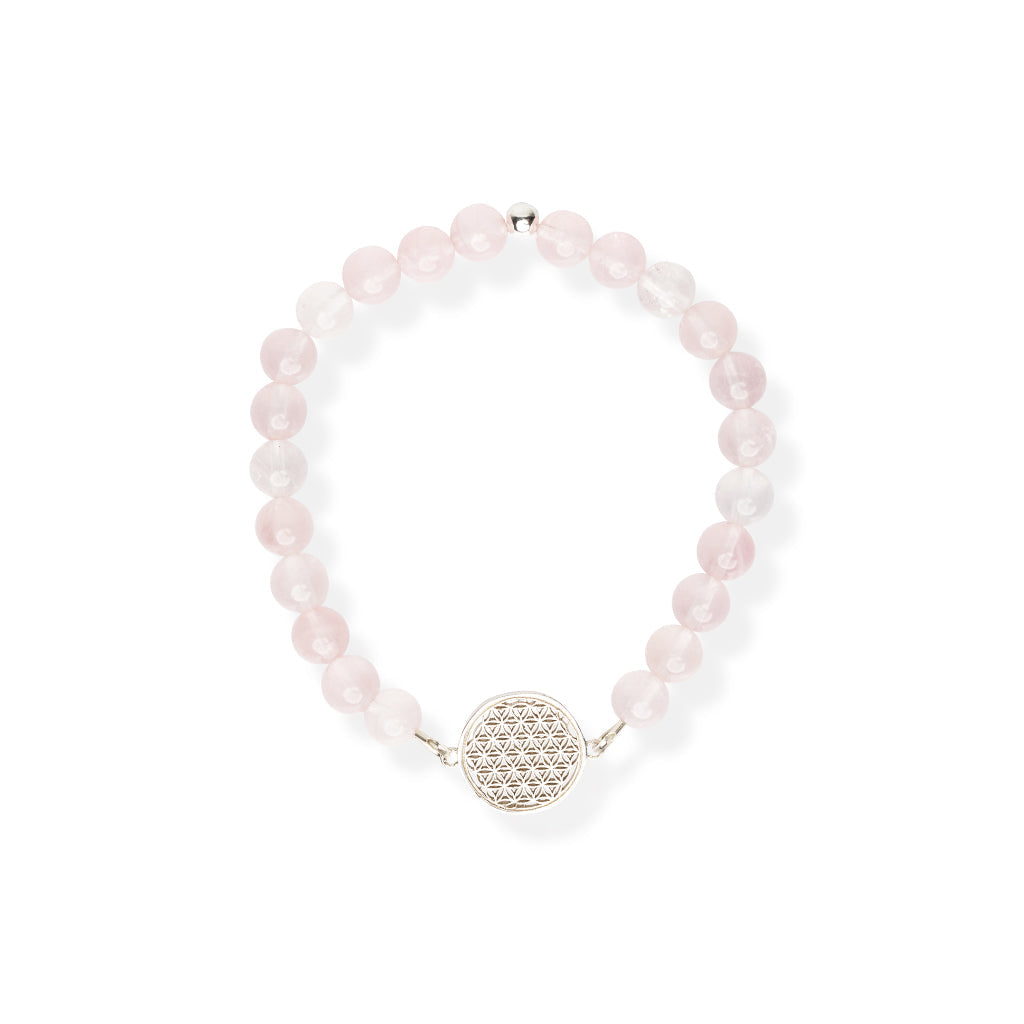 Flower Of Life Bracelet S – Rose quartz