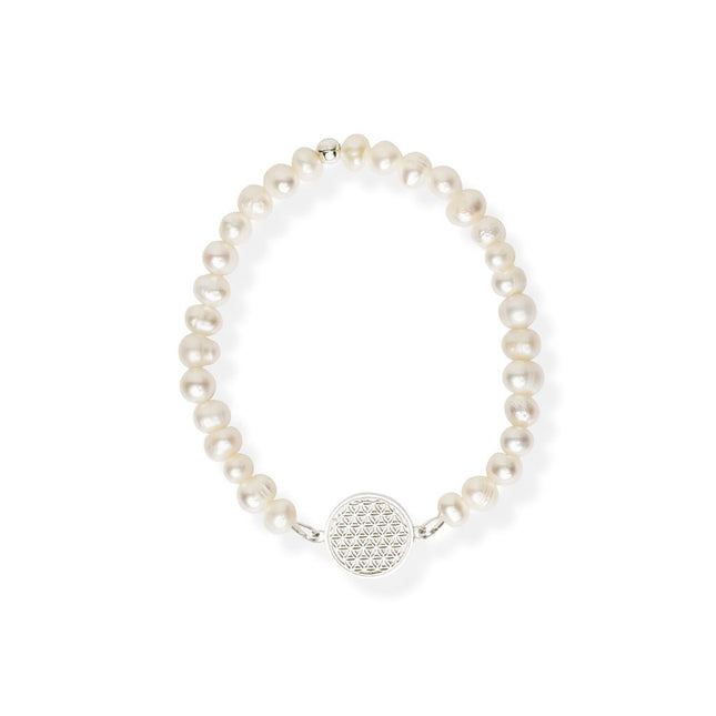 Flower Of Life Bracelet S – White Pearl - LoveStyle World