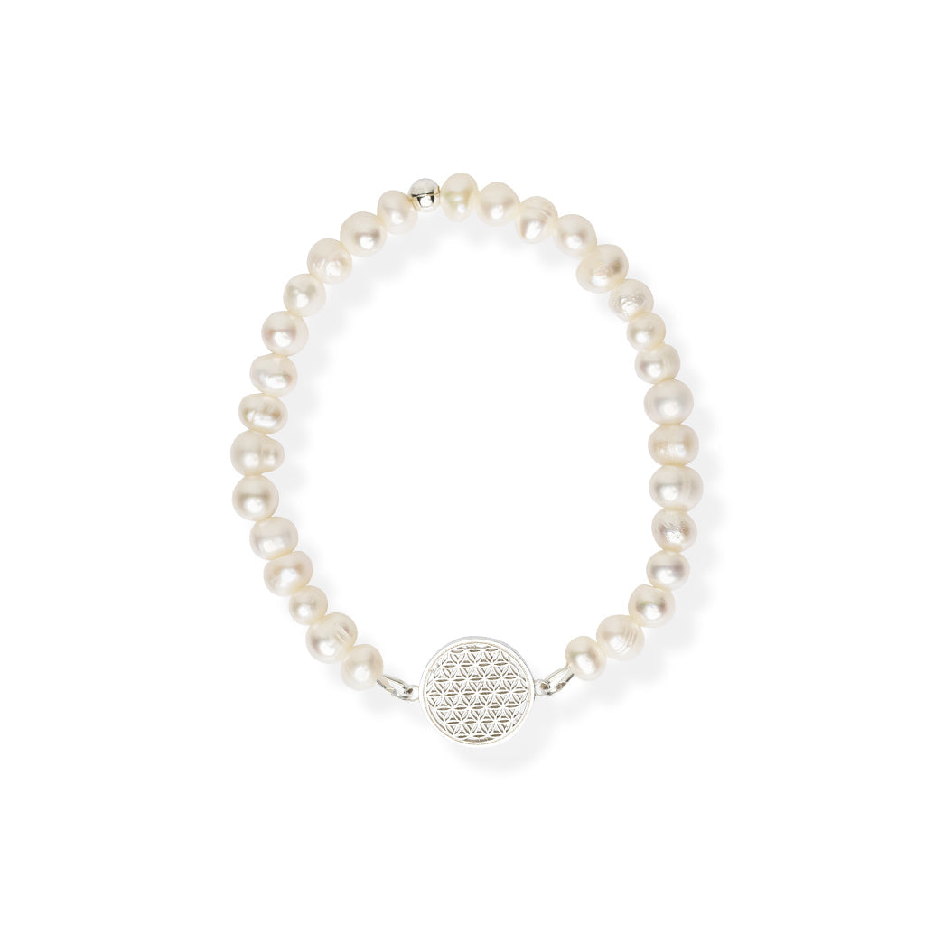 Flower Of Life Bracelet S – White Pearl