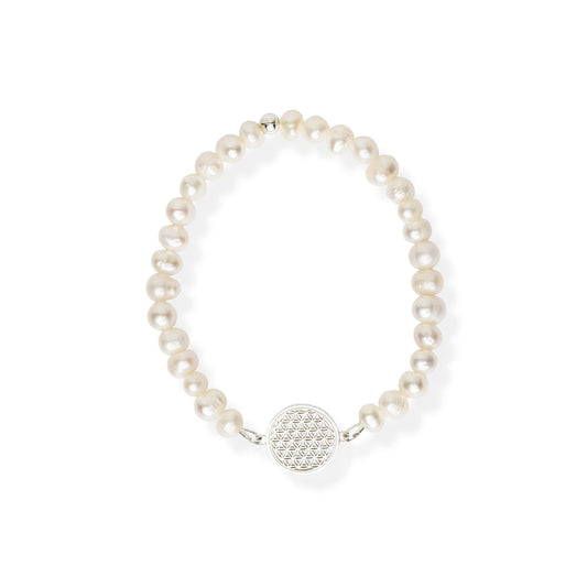 Flower Of Life Bracelet S – White Pearl