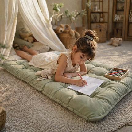Quilted Kids' Floor Cushion, Beige, 3 Sizes Available
