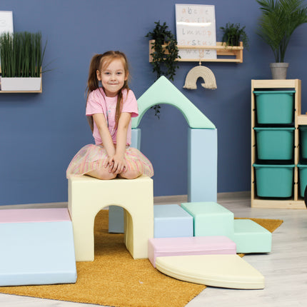 Soft Play 10 Foam Block Set - Light Pastel Creativity