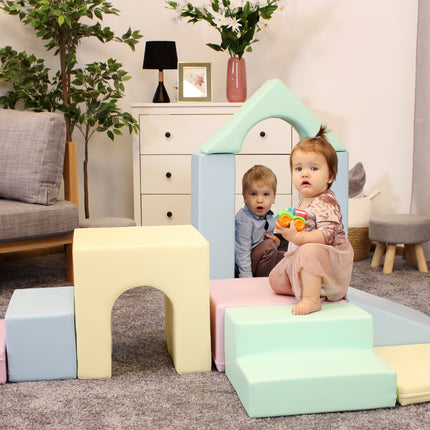 Soft Play 10 Foam Block Set - Light Pastel Creativity