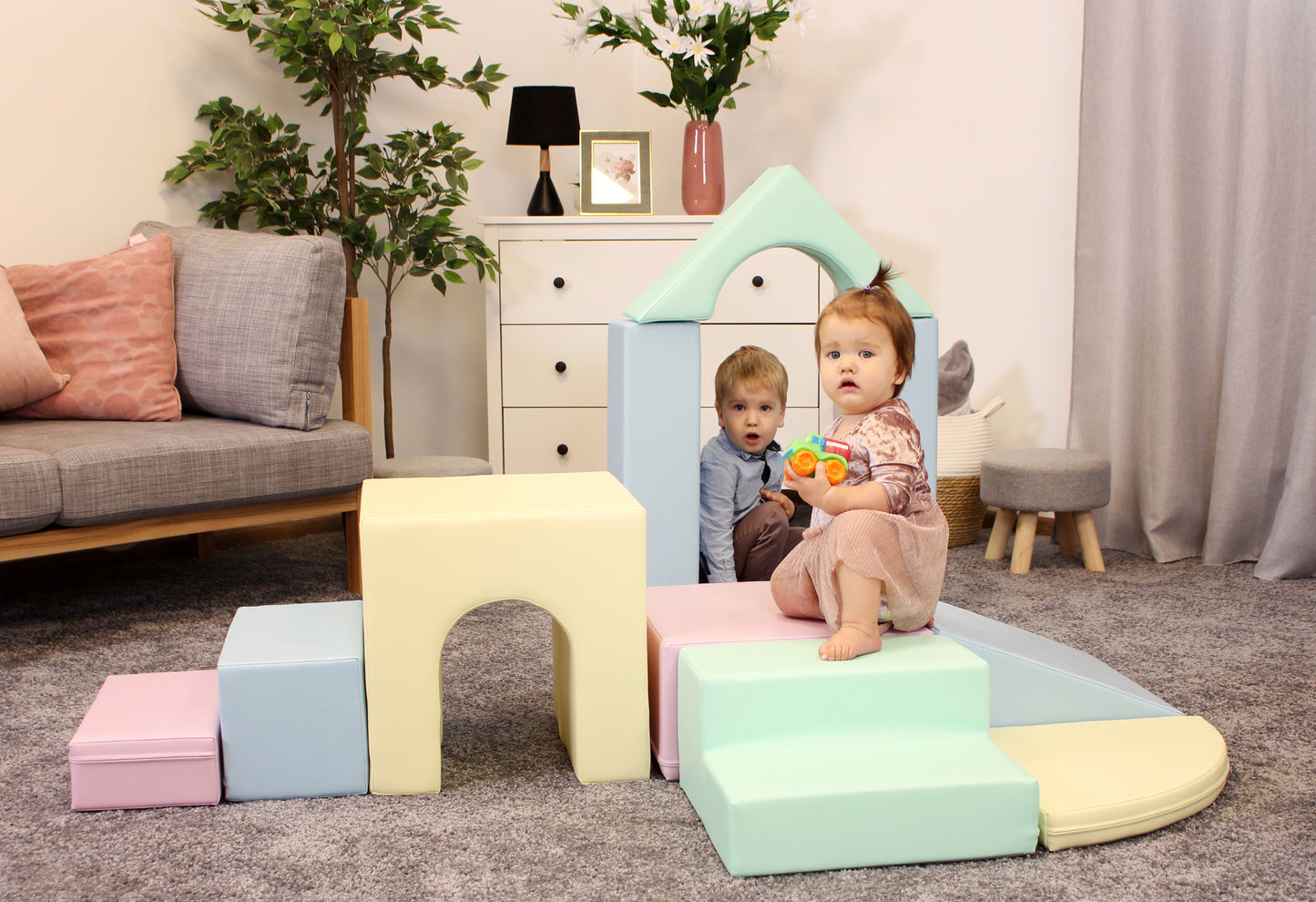 Soft Play 10 Foam Block Set - Light Pastel Creativity