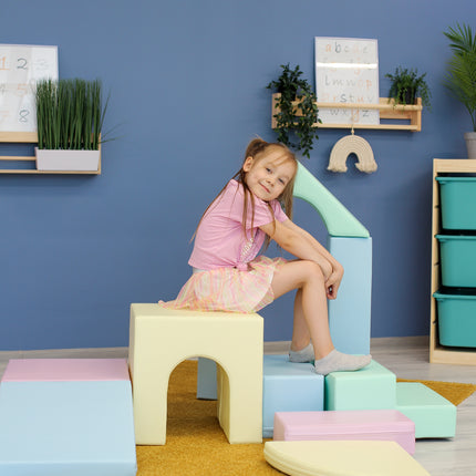 Soft Play 10 Foam Block Set - Light Pastel Creativity