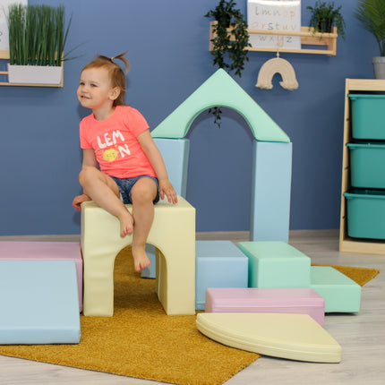Soft Play 10 Foam Block Set - Light Pastel Creativity