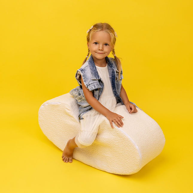 Bean Shape Foam Module - White Boucle - LoveStyle World