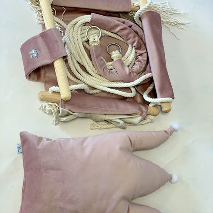 Swing with Crown Shaped Cushion - Dusty Pink