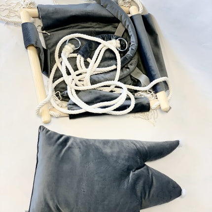 Swing with Crown Shaped Cushion - Grey