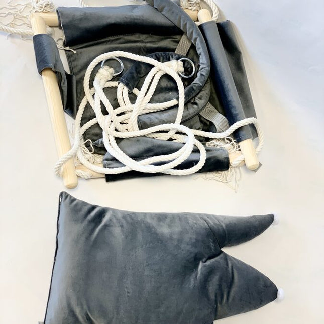 Swing with Crown Shaped Cushion - Grey
