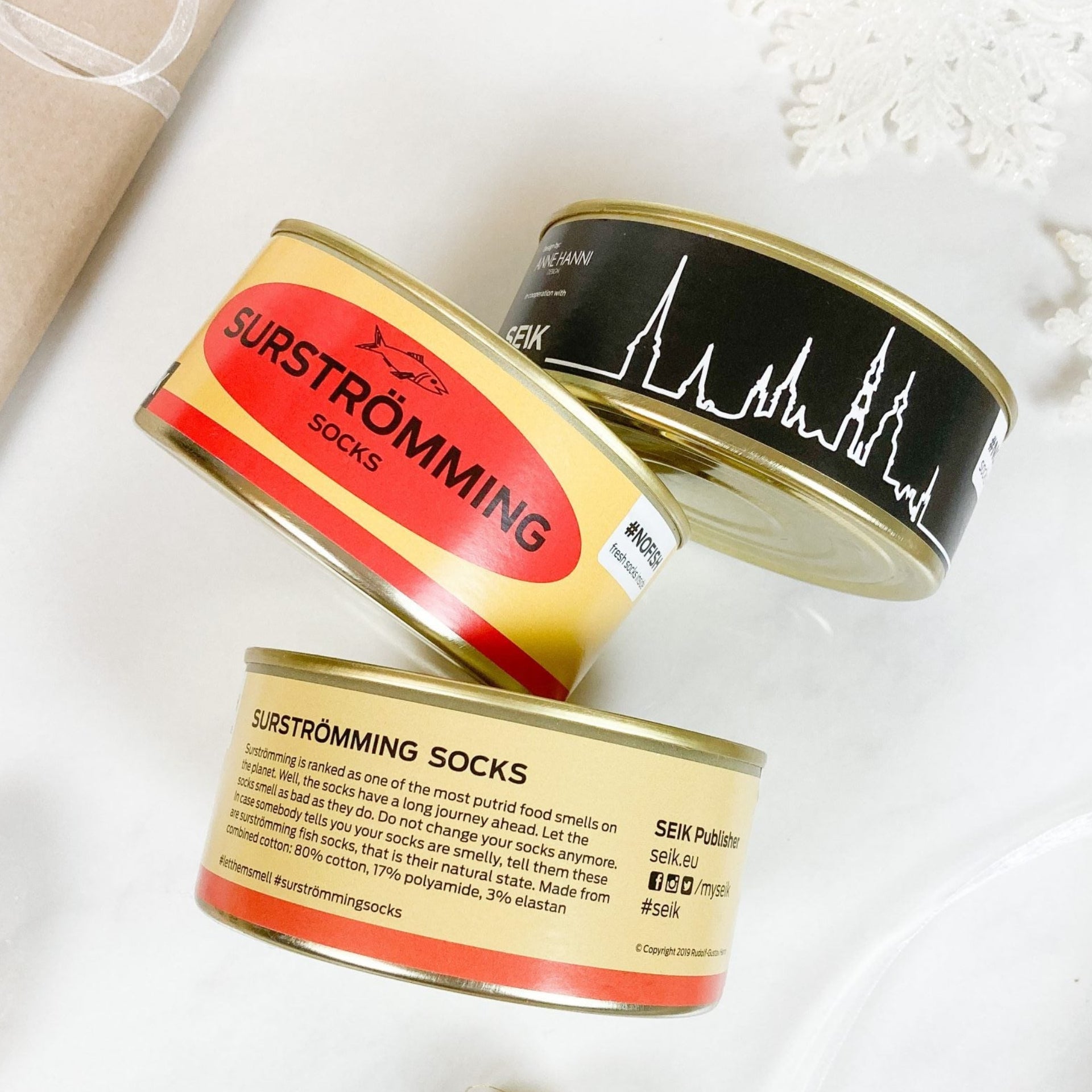 Socks in a Tin Can Gift Set - For Women and Men (3 pairs)