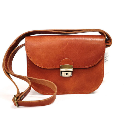Natural Leather Saddle Bag Medium – Light Brown