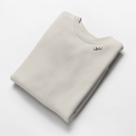 Embroidered Collar Organic Cotton Sweatshirt "Isa" (EE) - LoveStyle World
